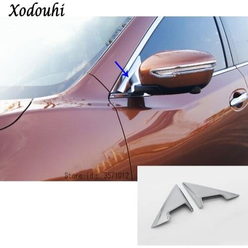For Nissan X-Trail XTrail T32/Rogue 2017 2018 2019 2020 Car Cover Door Mirror Window Glass Front Side ABS Chrome Triangle Trim