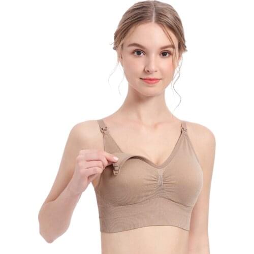Maternity nursing bra seamless maternity breastfeeding br breastfeedi window feeding autumn and winter warm maternity underwear