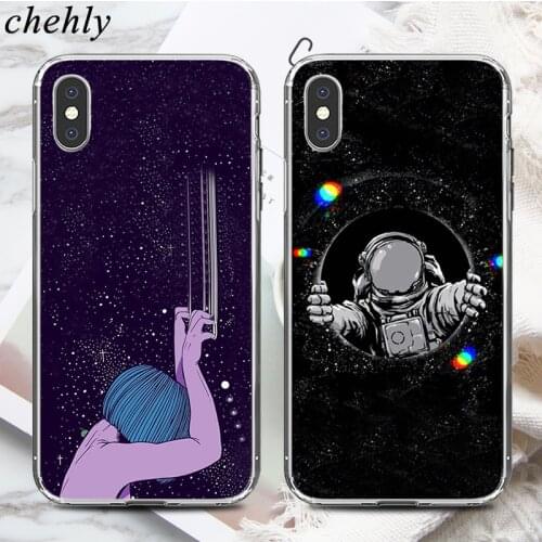 Starry Sky Phone Case for iPhone 6s 7 8 11 Plus Pro X XS Max XR Planet Cases Soft Silicone Fitted TPU Back Accessories Covers