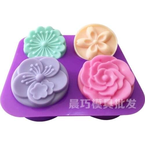 Four-linked Cake Mold New Product Rose Mold Xj601