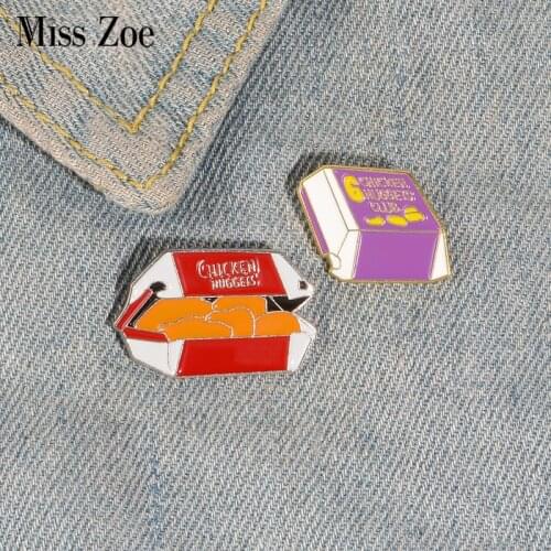 Chicken Nuggets Enamel Pin Custom Food Brooches Bag Clothes Lapel Pin Button Badge Cartoon Jewelry Gift for Kids Friends