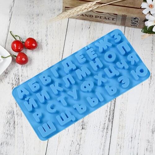 Food grade silicone mold high temperature resistant fruit animal chocolate Russian letter mold ice tray cake decoration tool