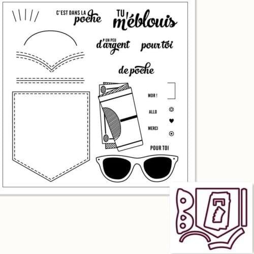 French Glasses Text Silicone Clear Rubber Stamp Sheet Cling Scrapbooking DIY Cute Pattern Photo Album Paper Decoration