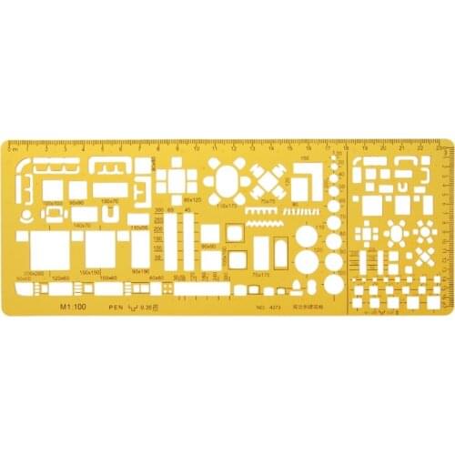 Interior Decorator Design Furniture Layout Architectural Template Ruler Drawing B36C