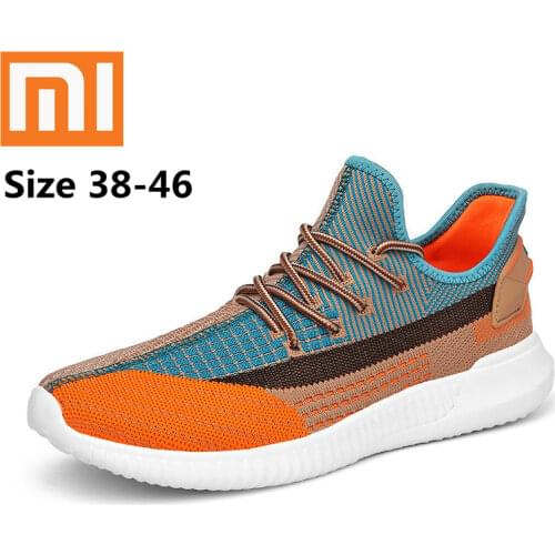 Xiaomi Men Sneakers Lightweight Running Shoes Fashion Breathable Casual Mesh Shoe Men Comfortable Lace-Up Non-Slip Walking Shoes