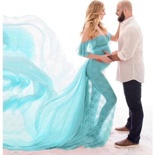 V-Neck Long Sleeve Maternity Photography Props Maxi Pregnancy Clothes Lace Maternity Dress Fancy Shooting Photo Pregnancy