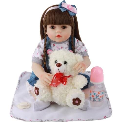 Bebes doll with New style, hand-made doll full glue simulation baby reborn doll 18 "48CM, childrens holiday gift