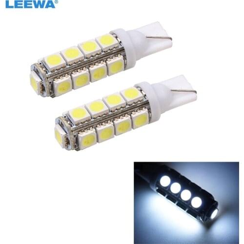 LEEWA 50pcs DC12V White T10 W5W 194 168 17 LED 17 SMD 5050 Car LED Wedge Interior Light Car Side Light Bulb Width Lamp #CA933