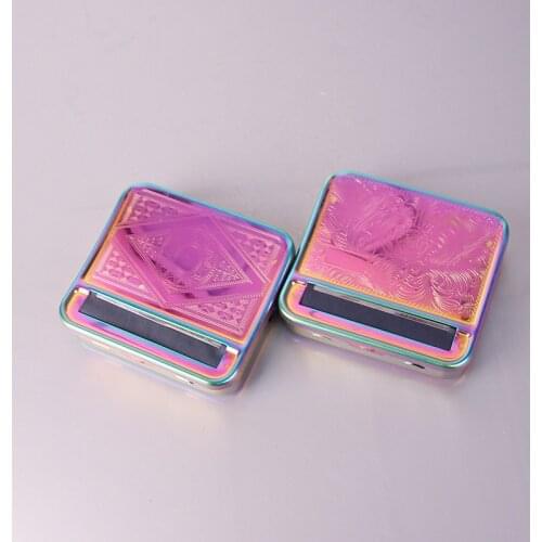 70 MM Cigarette Accessories metal Cigarette Rolling Machine Manual Tobacco Rolling Machine with Cigarette box