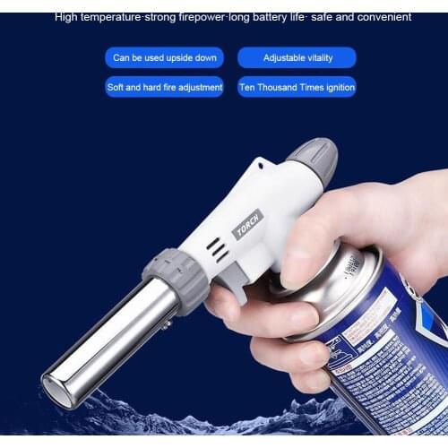 Gas Torch Multifunctional Barbecue Torch Gas Burner Flame Cooking Heating Burner Flame BBQ Heating Tool For Camping
