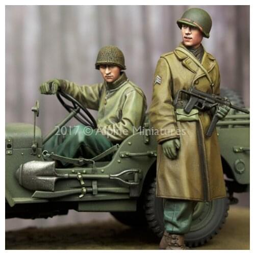 1/35 resin figure soldier model World War II American infantry officer and driver two GK white model hand 201