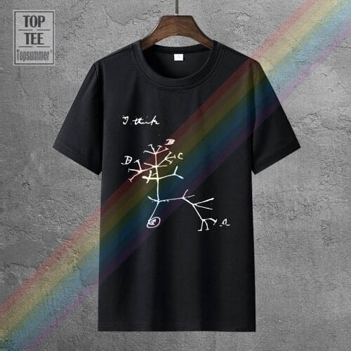 Shirt Design Crew Neck Men Design Short Sleeve Darwin I Think Evolutionary Tree MenS T Shirt By
