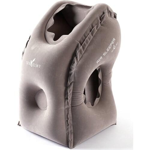 Inflatable Air Pillow Travel Pillow Air Bolster Comfortable Sleep Plane Car Soft Cushion Trip Foldable Office Desk Nap Pillow