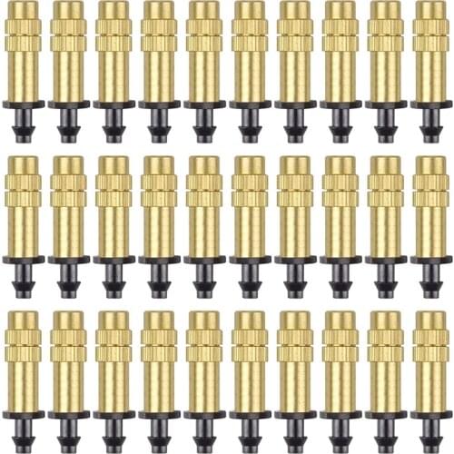 30Pcs Watering Nozzle Adjustable Copper Irrigation Water Fog Sprinkler Head Mini Misting Greenhouse Accessories