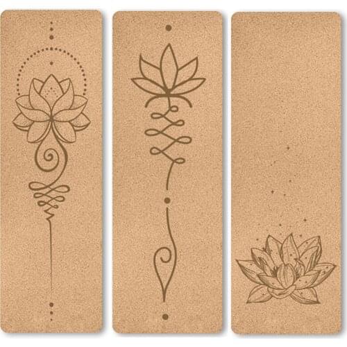 6mm Non-Slip Mat Home Fitness Pad Cork TPE Yoga Mat 183*61cm Printed Gymnastics Pilate Training Sport Beginners Mat Yoga Gym Pad