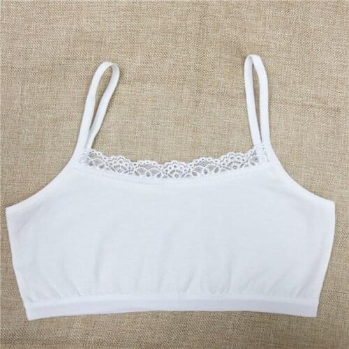Toddler Girls Underwear Cotton Lace Bras Girls Soft Camisoles Sports Bra Top Breathable For Teens Training Bra 8-18Y