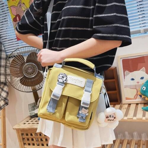 2021 New Kawaii Flower Shoulder Bags for Teenage Girls Handbags Korean Style Cute Crossbody Small Square Flap Bag Women Purse