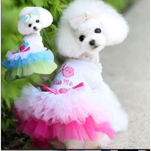 New Small Puppy Pet Dog Cute Bow Tutu Dress Lace Bubble Skirt Cat Princess Clothes Party Dress Apparel Costumes XS,S,M,L,XL,XXL