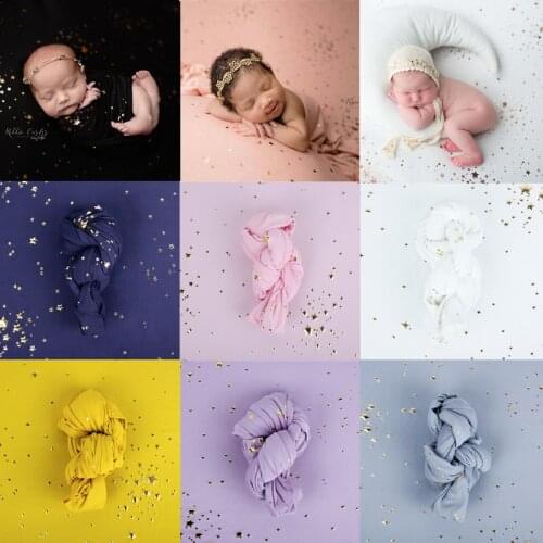 Newborn photography Clothing Baby Stretch Wrap Backdrop Infant Photo Props Accessories Starry Sky Background Blanket Swaddling