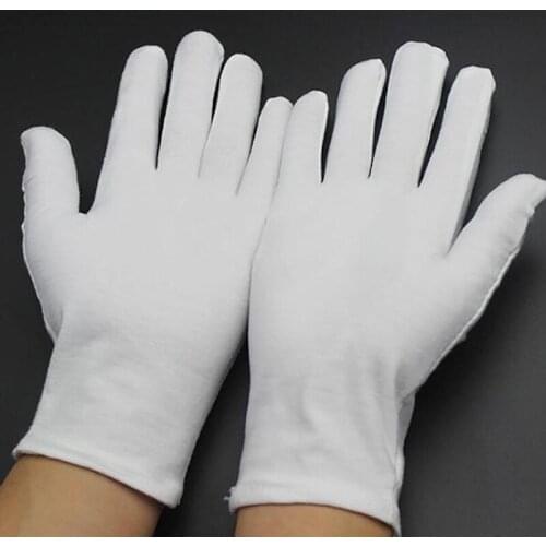 New White Cotton Gloves Full Finger Men Women Waiters/Drivers/Jewelry/Workers Mittens Sweat Absorption Gloves Hands Protector