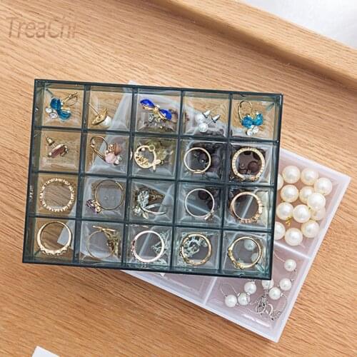 Plastic Transparent Jewelry Box Multi - Lattice Jewelry Box Earrings Earrings Receiving Box Jewelry Box Jewelry Organizer