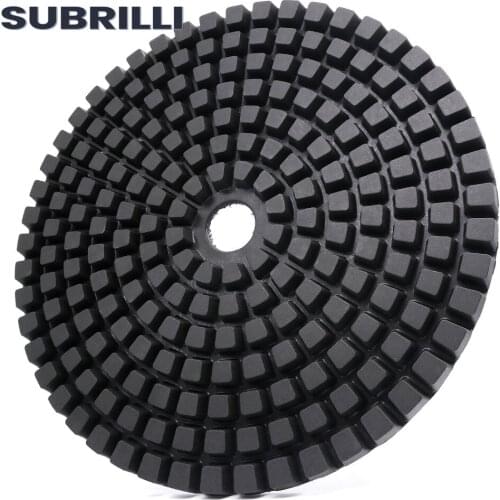 SUBRILLI 250mm 10" Black Buff Professional Polishing Pad Resin Bond Diamond Sand Grinding Disc For Granite Marble Stone Concrete