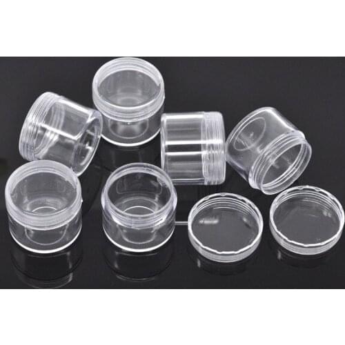 50pcs Empty Plastic Beauty Jars Cosmetic Container Box Clear Lids