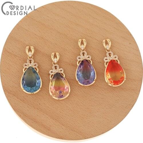 Cordial Design 20Pcs 15*34MM Jewelry Accessories/Crystal Pendant For Necklace/Hand Made/DIY Charms/Jewelry Findings & Components