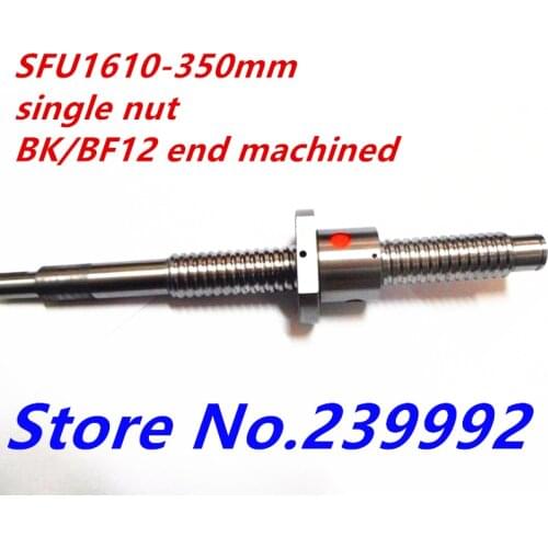 SFU1610 350mm diameter 16 mm Ball screw SFU1610 length 350 mm plus 1pcs RM1610 1610 Ballnut CNC parts