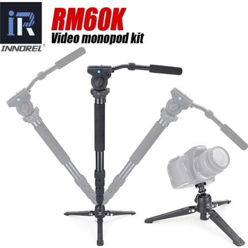 RM60K Aluminum Alloy Video Monopod for DSLR camera camcorder with Fluid Pan Head & table tripod Unipod Holder Better than JY0506