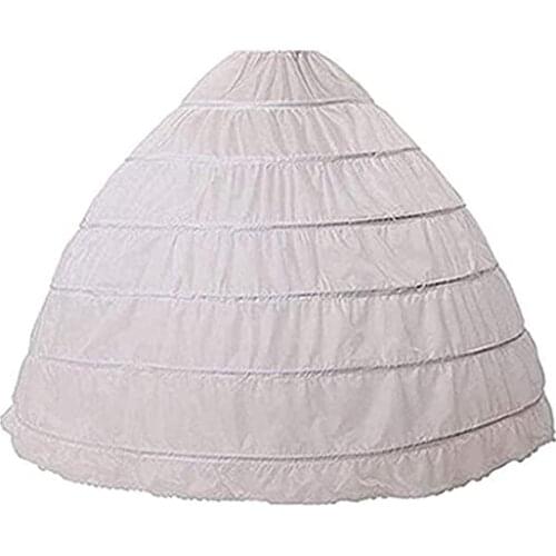 Ladies 6-Tier Petticoat Mermaid White Wedding Accessories Petticoat Evening Prom Dress Petticoat
