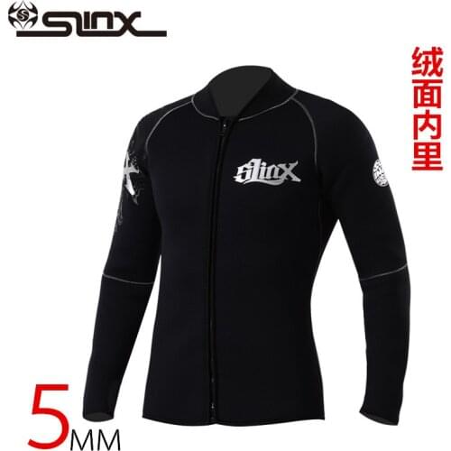 SLINX 5MM Men Women Winter Wetsuit Diving Suit Jacket Neoprene Fleece Lining Swimwear Coat For Snorkeling Surfing Triathlon Tops