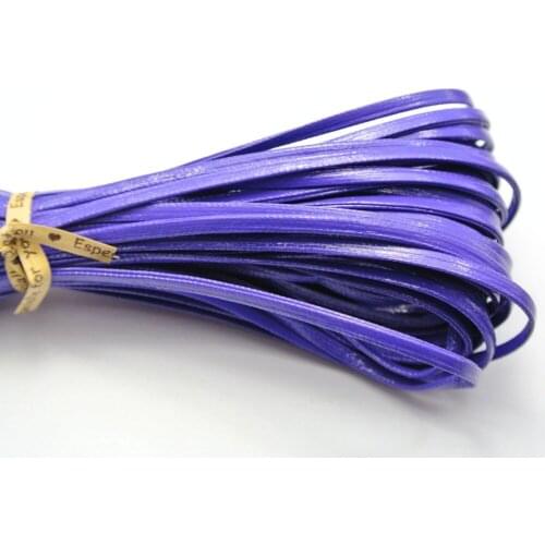 10 Meter Purple Flat Soft Synthetic Leather Jewelry Cord Lace String 3X1mm