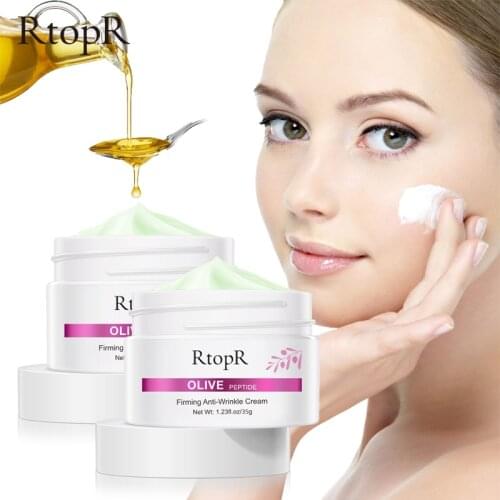 2pcs Firming Anti-Wrinkle Olive Cream Reduce Face Fine Lines Peptide Tighten Pores Whitening Oil Control Acne hydrating skin