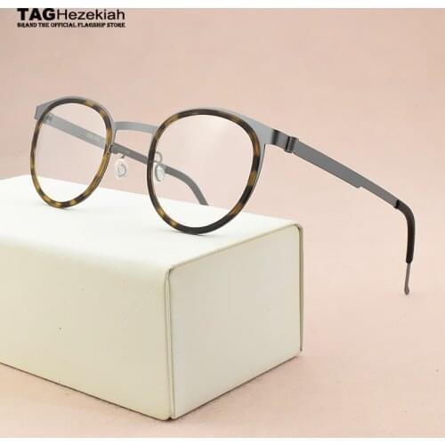 2020 fashion brand eyeglasses Womens round titanium glasses frame men optical glasses frame women spectacle frames Mens 9704