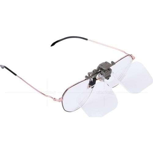Head-Mounted Glasses Clip-on Magnifying Glass 2x Acrylic Optical Lens HD Old People Read Small Words