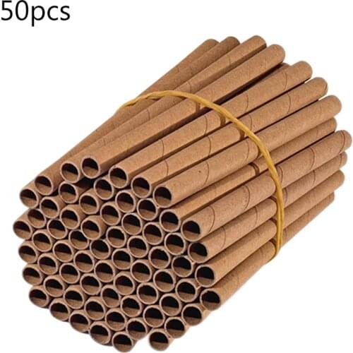 50Pcs Bee House Tubes Refill Bee Paper Tube Liners for Insect Nest Beehive House Garden Pollinator Bee House Nest Tubes