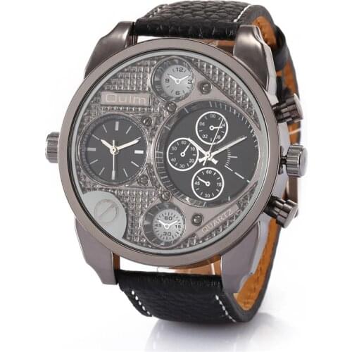 Authentic OULM 9316 Watch Relojes Lujo Marcas Men 4.9cm Oversized Dial Black Montre Homme de Marque Relogio Masculino Original