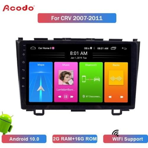 ACODO 2+16G Android 10.0 Car Radio Multimedia Player For Honda CRV 2007-2011 Navigation GPS 2 din