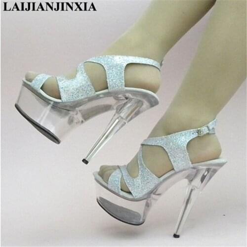 New the 15 cm roman-style Roman style ultra high heel sandals, nightclub pole shoes, photo Dance Shoes