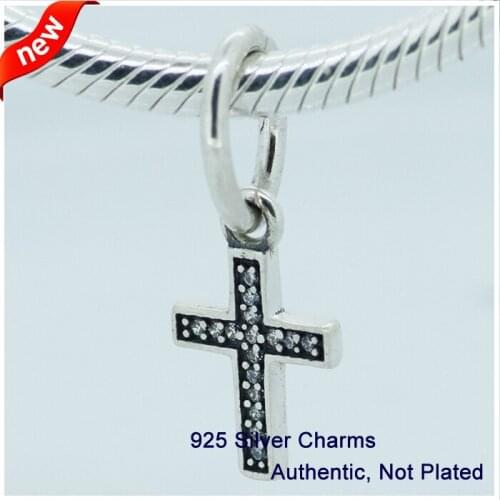 CKK 925 Sterling Silver Jewelry Symbol of Faith Original Charms Beads Fits Bracelets For Jewelry Making