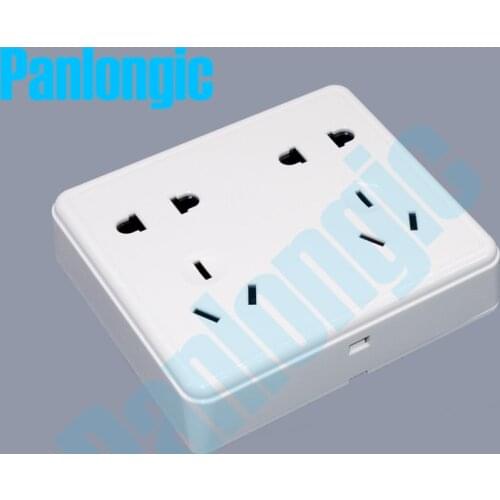 Surface Mounted Pure White 86 Type Wall Socket Panel 10-Pins Outlet Electric 10A Electrical Plugs Sockets 2 Holes And 3 Holes