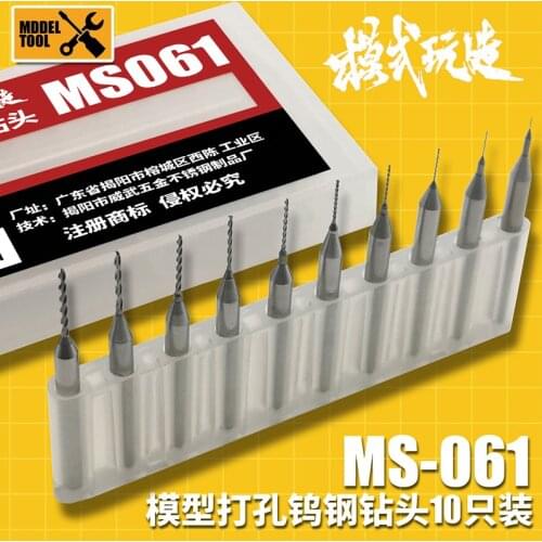 Gundam Military Modeling Tool Punching and drilling Tungsten Carbide Drill with Fixed Shank 10 pcs