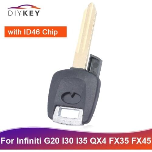 DIYKEY Uncut Transponder Key Ignition Car Key with ID46 Chip for Infiniti FX35 FX45 G35 Coupe M35 M45 Q45 QX4 QXA Replacement
