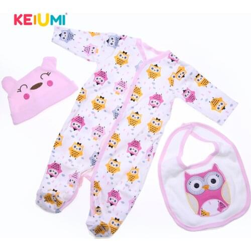 KEIUMI 3 Pcs Doll Clothes For 22-23 Inch Reborn Doll Accessories For Kid Newborn Baby Doll Collection