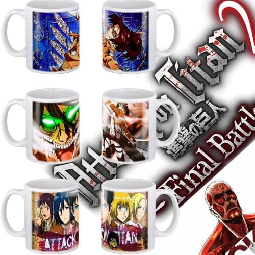Attack on Titan Mug 11oz Anime White Ceramic Tea Cup Boy Friends Husband Birthday Gift Milk Cups and Mugs
