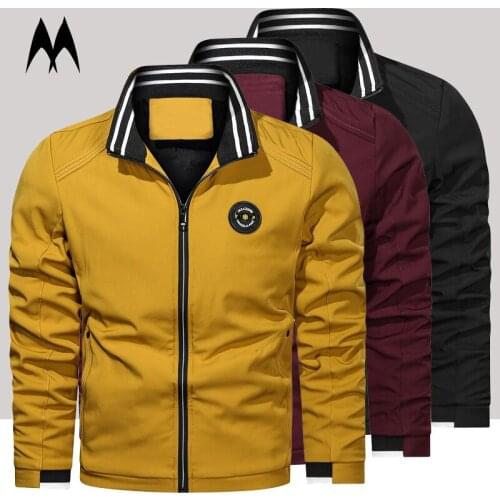 2021 New Spring Autumn Mens Bomber Jackets Casual Zipper Pilot Coats Fashion Stand Collar Stripe Outerwear Men Military Jacket