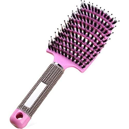 Hair Scalp Massage Comb Girls Hairbrush Bristle Nylon Women Wet Curly Detangle Hair Brush for Salon Hairdressing Styling Tools