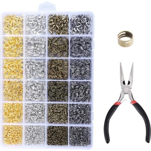 3280 Pieces Kit Gold/Nickle/Bronze/Gun Metal 5 Sizes Jump Rings and 12*7mm Clasps for Jewelry Making Findings Diy Accessories