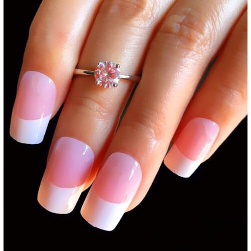 24pcs Natural Nude White French Nail Tips Fake Nails Press on Ultra Easy Wear for Home Office Wear Summer Short False Nails